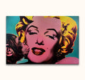 Andy Warhol signature - Marilyn Monroe pop-art oil painting with stylized movie-star and chimpanzee. High-quality, hand-painted on museum-grade canvas. Ready to hang.