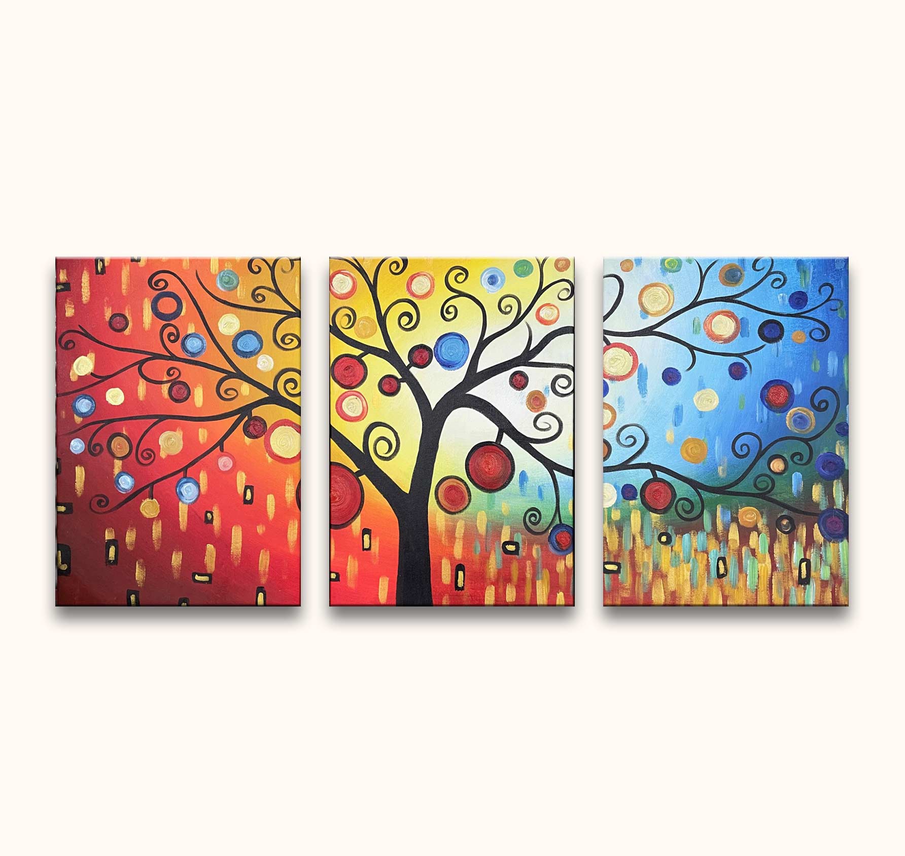 3-Luik Appelboom - Olieverf op Canvas