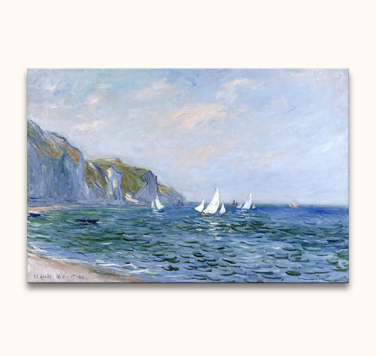 Claude Monet –  Rocks and sailing boats in Pourville