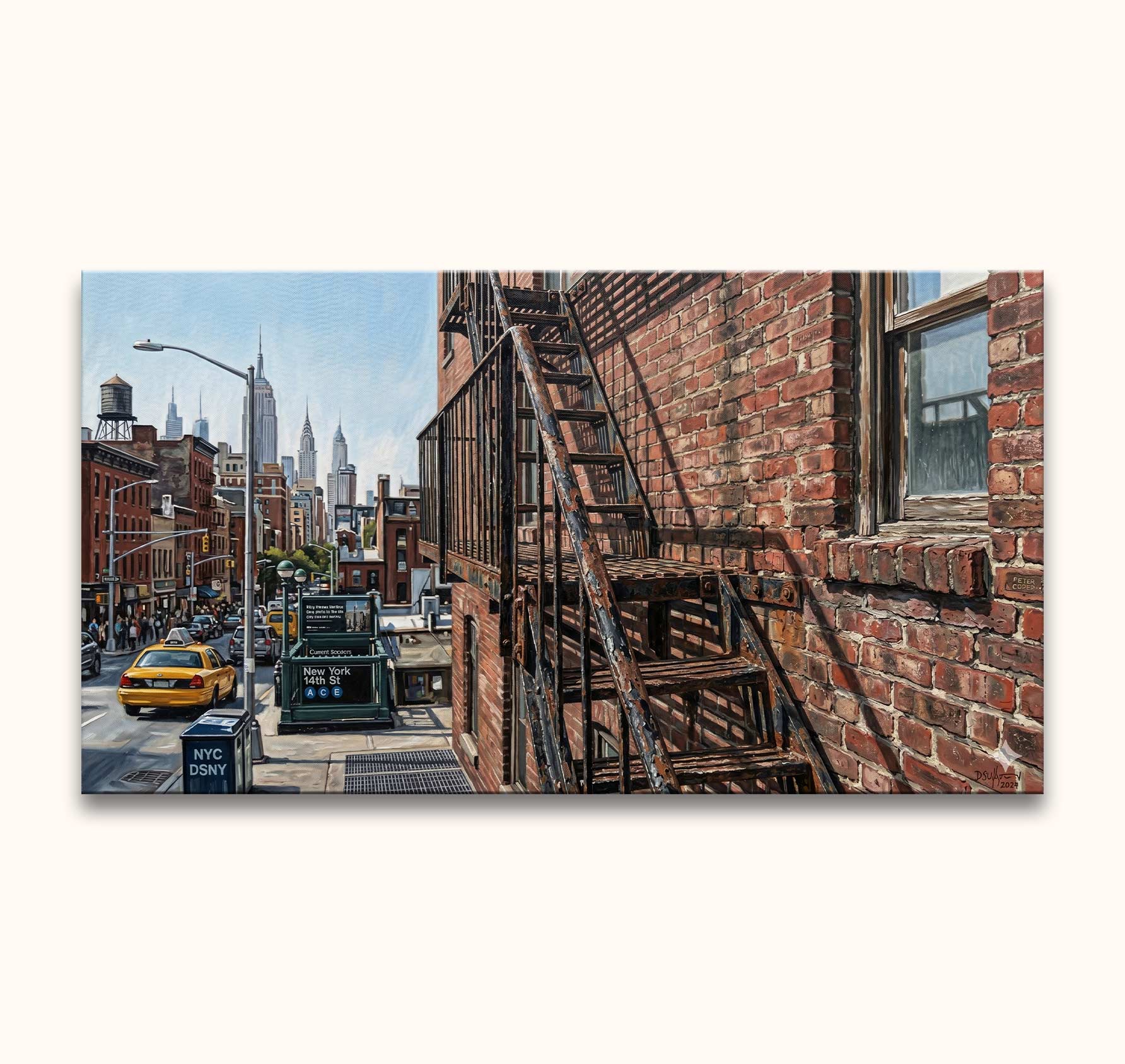 New York Fire Escape - Olieverf op canvas
