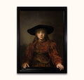 Rembrandt van Rijn - Jonge vrouw in een schilderijlijst