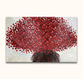 Rode Klaprozen – Dikke olieverf op canvas: Impasto-stijl met dikke rode bloemen, rustieke achtergrond. Geschilderd in moderne paletmes techniek. Geschikt voor interieurontwerp.