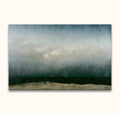 Caspar David Friedrich - Der Mönch am Meer: Hand-painted oil artwork depicting a solitary figure on a vast, brooding seascape under a moody sky.