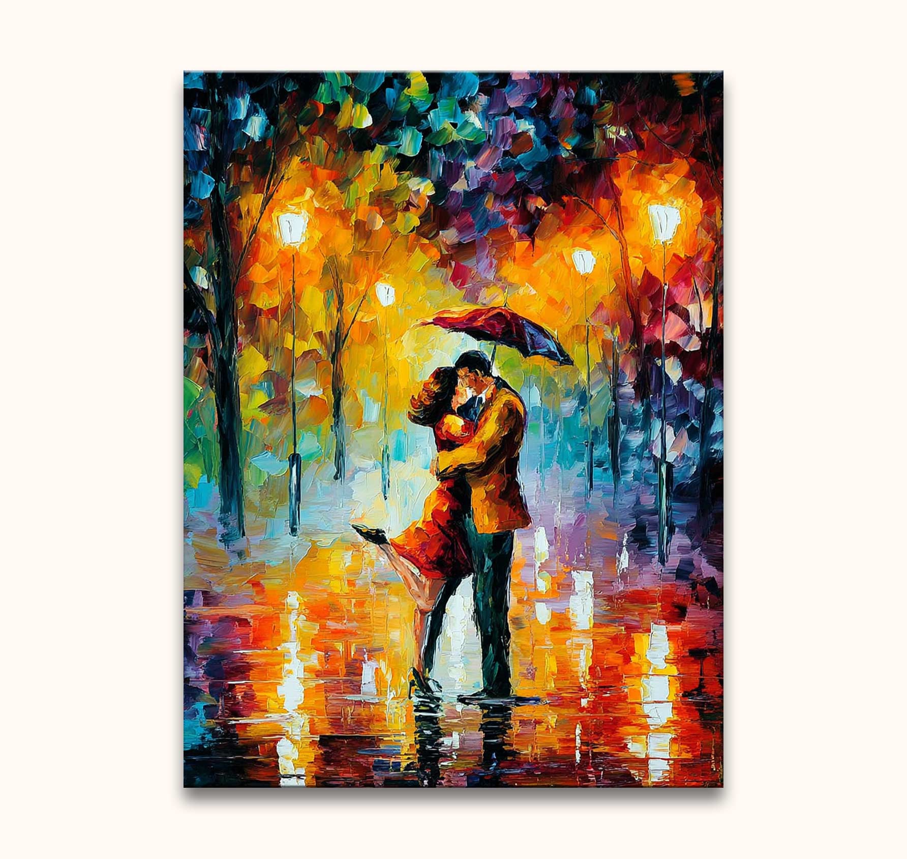 Leonid Afremov - Dance under the Rain – degrootmeesters.com, image size:1784x1688