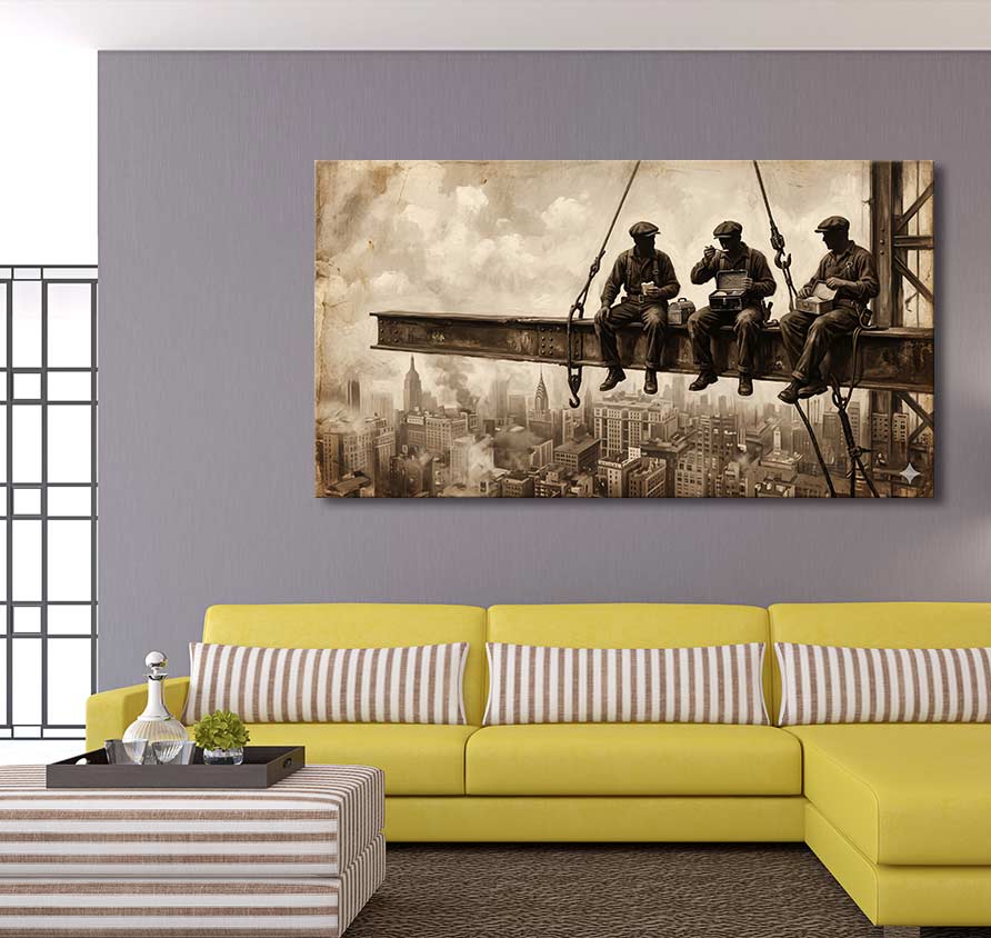 New York Workers - Olieverf op canvas