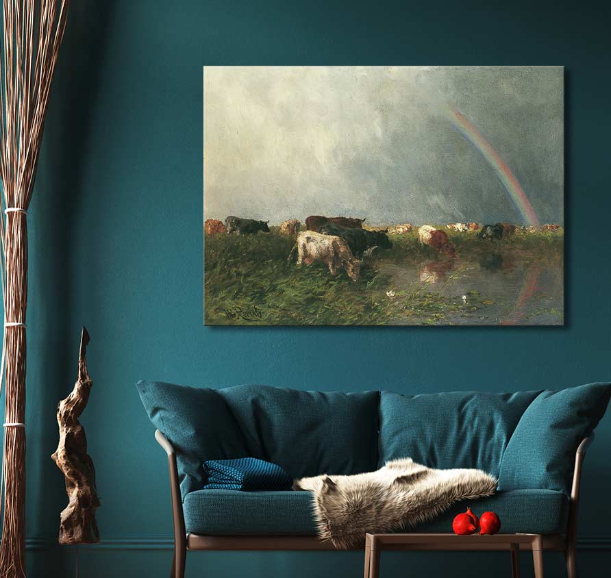 Willem Roelofs  - 'Avond na een regenachtige herfstdag'