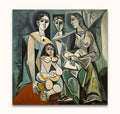 Cubist oil painting titled Picasso signature - Drie Gezusters, featuring abstracted female figures in geometric forms, reflecting modern artistry and expressive energy.