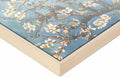 Naturel Baklijst: Light wood-framed canvas featuring close-up of white blossoms on branches, reminiscent of Van Gogh's style. Ideal for modern interior design.