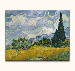 Vincent van Gogh - Korenveld met Cipressen: Hand-painted landscape of wheat fields and cypress, showcasing vibrant impressionist brushwork. Ready-to-hang with museum-quality materials.