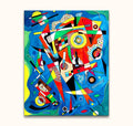 Wassily Kandinsky's 'Composition VI', a dynamic abstract painting with vibrant geometric shapes and lines, hand-painted on high-quality, UV-protected canvas. Ready to hang.