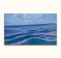 Piet Mondriaan's Duinlandschap bij Domburg painting: abstract seascape with geometric waves and distant sailboats, hand-painted on museum-quality canvas, ready to hang.