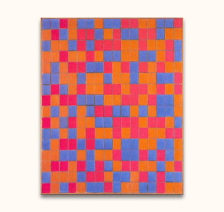 Piet Mondriaan - Compositie 3: Abstract grid of vivid squares, showcasing modern cubist forms on a high-quality oil painting, ready to hang with UV protection.