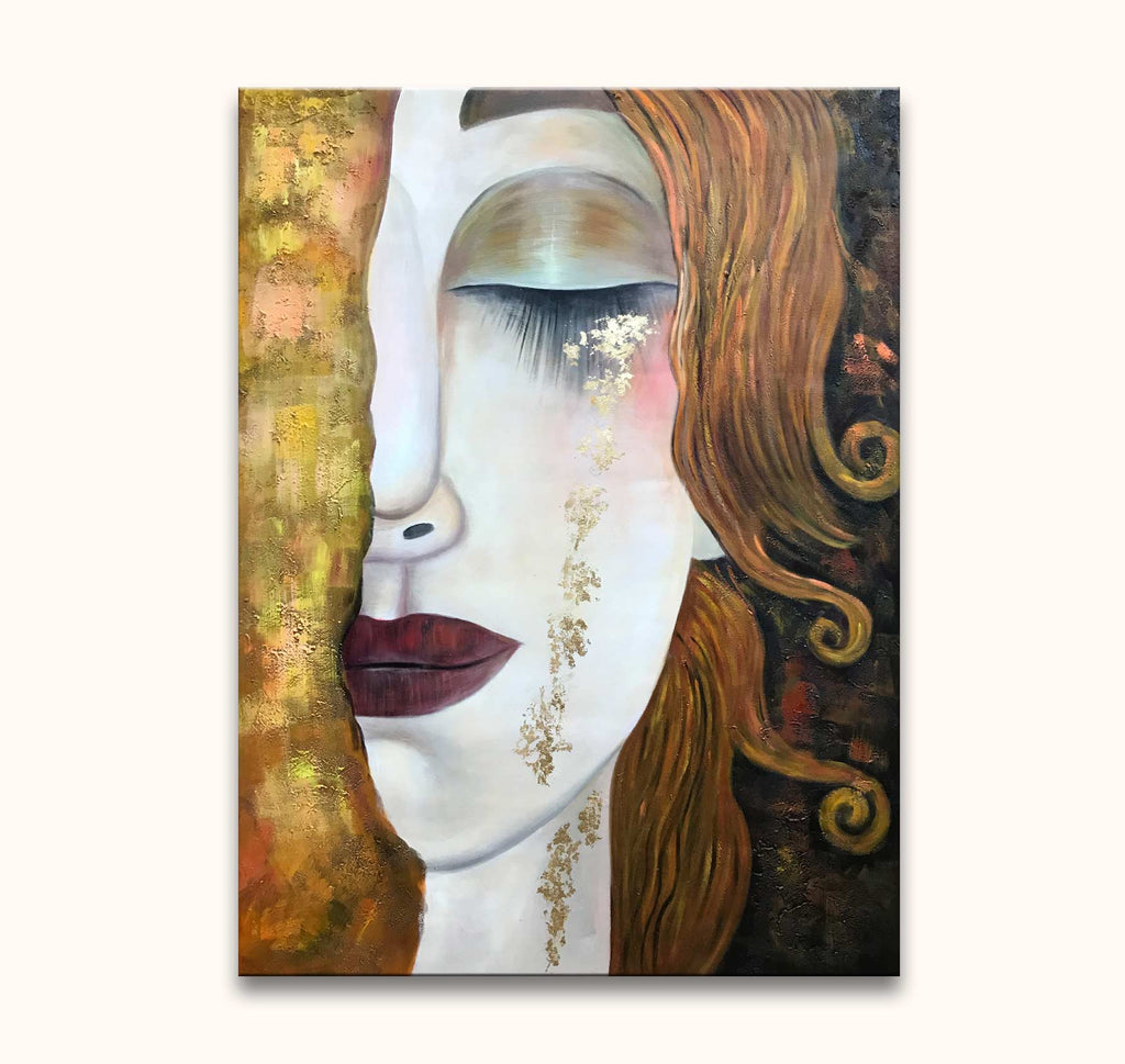 Gustav Klimt kussenhoes. Stevige kussenhoes Gustaf Klimt Gouden Tranen en De Kus