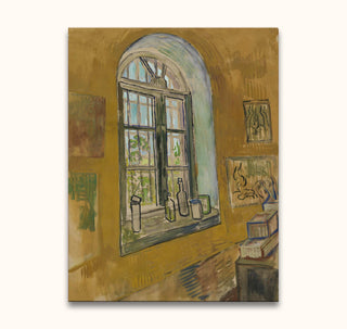 Vincent van Gogh - Saint-Remy Rusthuis: impressionistisch schilderij met een boogvormig raam en schetsmatige objecten, perfect voor moderne kunstliefhebbers. Geschilderd op museumkwaliteit canvas.