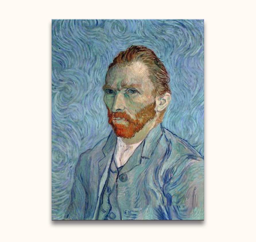 Vincent van Gogh's Zelfportret in Den Haag, olieverf op canvas, toont de kunstenaar in post-impressionistische stijl. Handgeschilderd, klaar om op te hangen.
