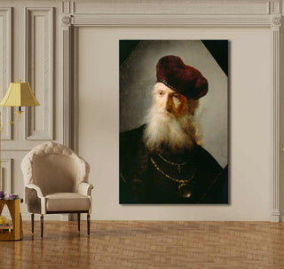 Rembrandt van Rijn – Portret van Titus 1632: Fraai barok olieverfschilderij met een ouderling in robe, rijk aan symboliek, op museumkwaliteit canvas. Geschikt voor elk interieur.
