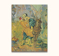 Vincent van Gogh - De Barmhartige Samaritaan: Hand-painted oil artwork depicting the Samaritan aiding an injured traveler in a Post-Impressionist style, ready to hang.