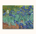 Vincent van Gogh's Irissen reproduction: hand-painted oil on canvas depicting vibrant irises with swirling brushstrokes. Museum-quality, ready to hang, UV-protected.